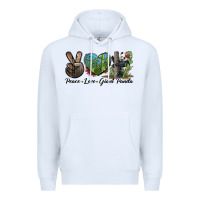 White Peace Love Giant Panda Premium Hoodie - LillyAllenDesigns