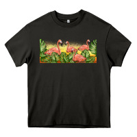 Asphalt flamingos with sunset Heavy Core Tee - TumblerDesignByShophia