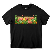 Black flamingos with sunset Heavy Core Tee - TumblerDesignByShophia