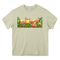 Mossy flamingos with sunset Heavy Core Tee - TumblerDesignByShophia