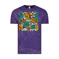 Cloud Purple gemstone sunflower cowhide leopard seamles pattern Vintage Tee - FaDigitalArtStudio