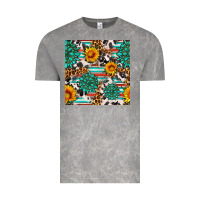 Cloud Rock gemstone sunflower cowhide leopard seamles pattern Vintage Tee - FaDigitalArtStudio