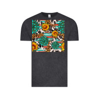 Vintage Black gemstone sunflower cowhide leopard seamles pattern Vintage Tee - FaDigitalArtStudio