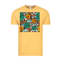 Vintage Mustard gemstone sunflower cowhide leopard seamles pattern Vintage Tee - FaDigitalArtStudio