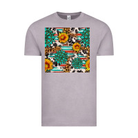 Vintage Zinc gemstone sunflower cowhide leopard seamles pattern Vintage Tee - FaDigitalArtStudio