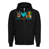 Black peace love whiskey Zipper Hoodie - AdoDesignShop