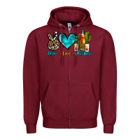 Burgundy peace love whiskey Zipper Hoodie - AdoDesignShop