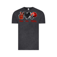 Vintage Black Peace Love Ladybug Vintage Tee - Jasminsmagicworld