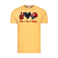 Vintage Mustard Peace Love Ladybug Vintage Tee - Jasminsmagicworld