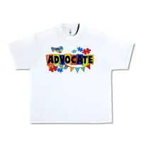White Advocate Autism Urban Heavy Tee - FaDigitalArtStudio