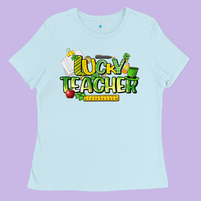 Lucky Teacher St. Patrick's Day Ladies Tee Designed By Howdyjamesfarm