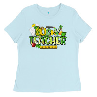 Baby Blue lucky teacher St. Patrick's Day Ladies Tee - HowdyJamesFarm