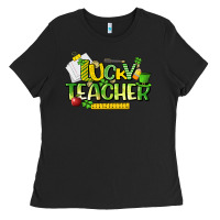 Black lucky teacher St. Patrick's Day Ladies Tee - HowdyJamesFarm