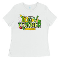 White lucky teacher St. Patrick's Day Ladies Tee - HowdyJamesFarm