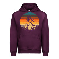 Mauve Wine mountainbike downhill retro vintage gift   mountain bike Urban Hoodie - DesigneFamous