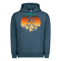 Pigment Midnight Navy mountainbike downhill retro vintage gift   mountain bike Urban Hoodie - DesigneFamous