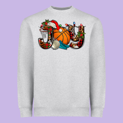 Joy With Basketball And Santa's Hat Heavyweight Sweatshirt Designed By Adodesignshop