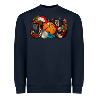 Navy joy with basketball and santa's hat Heavyweight Sweatshirt - AdoDesignShop