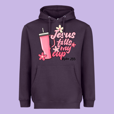 Jesus Fills My Cup Heavyweight Hoodie Designed By Jahusdesignshop