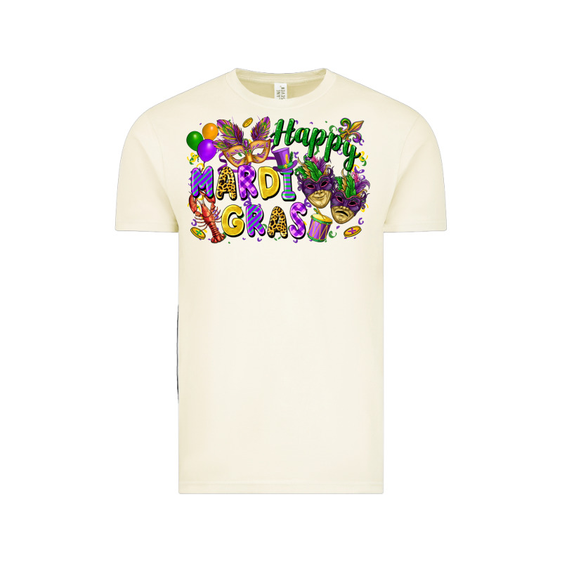 Happy Mardi Gras Vintage Tee by FaDigitalArtStudio | Teevron