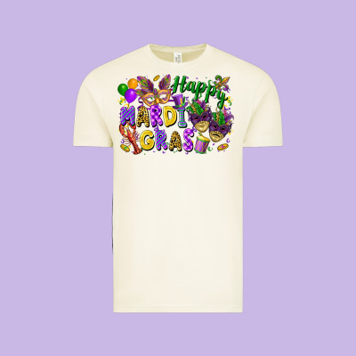Happy Mardi Gras Vintage Tee Designed By Fadigitalartstudio