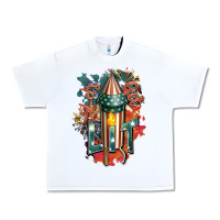 White Let's get lit Urban Heavy Tee - FaDigitalArtStudio