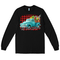 Black Tis The Season Christmas Truck Long Sleeve Tee - FaDigitalArtStudio