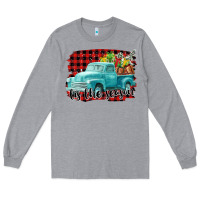 Heather Grey Tis The Season Christmas Truck Long Sleeve Tee - FaDigitalArtStudio