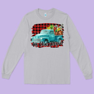 Tis The Season Christmas Truck Long Sleeve Tee Designed By Fadigitalartstudio