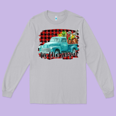 Tis The Season Christmas Truck Long Sleeve Tee Designed By Fadigitalartstudio