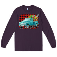 Plum Tis The Season Christmas Truck Long Sleeve Tee - FaDigitalArtStudio