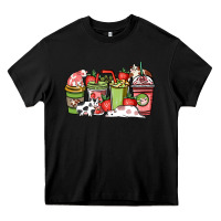 Black Cow and strawberry coffee cups Heavy Core Tee - HowdyJamesFarm