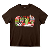 Chocolate Brown Cow and strawberry coffee cups Heavy Core Tee - HowdyJamesFarm