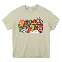 Mossy Cow and strawberry coffee cups Heavy Core Tee - HowdyJamesFarm