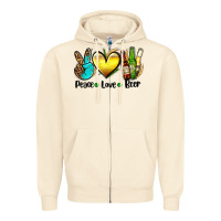 Sandshell peace love beer Zipper Hoodie - AdoDesignShop