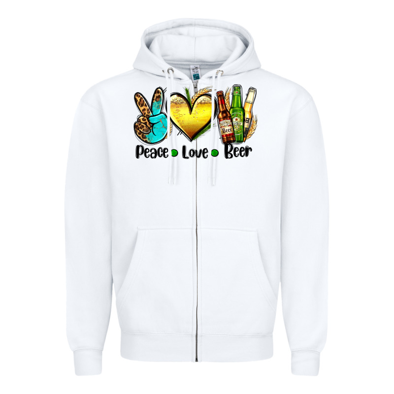 Peace Love Beer Zipper Hoodie by AdoDesignShop | Teevron