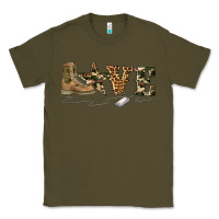 Army Green camouflage military boots love Classic Tee - Artiststas