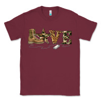 Burgundy camouflage military boots love Classic Tee - Artiststas