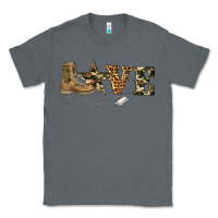 Charcoal Heather camouflage military boots love Classic Tee - Artiststas