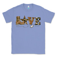 Colony Blue camouflage military boots love Classic Tee - Artiststas