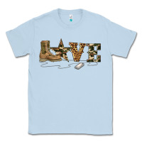 Dusty Blue camouflage military boots love Classic Tee - Artiststas