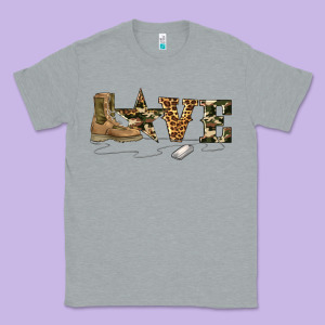 Camouflage Military Boots Love Classic Tee Designed By Artiststas