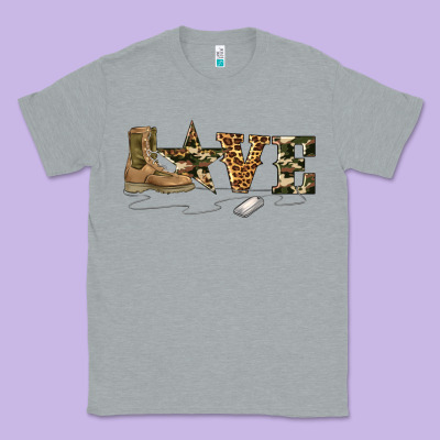 Camouflage Military Boots Love Classic Tee Designed By Artiststas