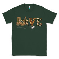 Sports Green camouflage military boots love Classic Tee - Artiststas
