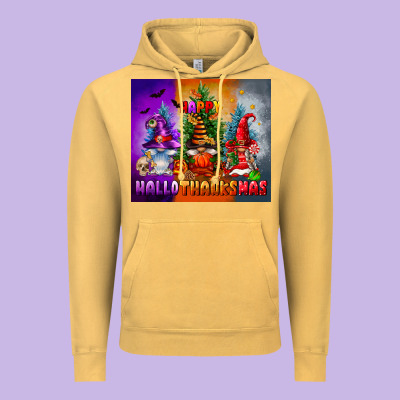 Happy Hallothanksmas Vintage Hoodie Designed By Fadigitalartstudio