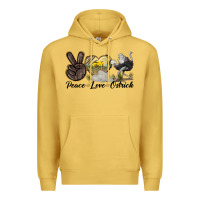 Antique Gold peace love ostrich Premium Hoodie - LillyAllenDesigns