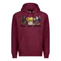 Burgundy peace love ostrich Premium Hoodie - LillyAllenDesigns
