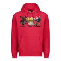 Cardinal peace love ostrich Premium Hoodie - LillyAllenDesigns