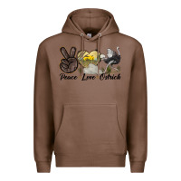 Chestnut peace love ostrich Premium Hoodie - LillyAllenDesigns