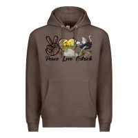 Coffee peace love ostrich Premium Hoodie - LillyAllenDesigns
